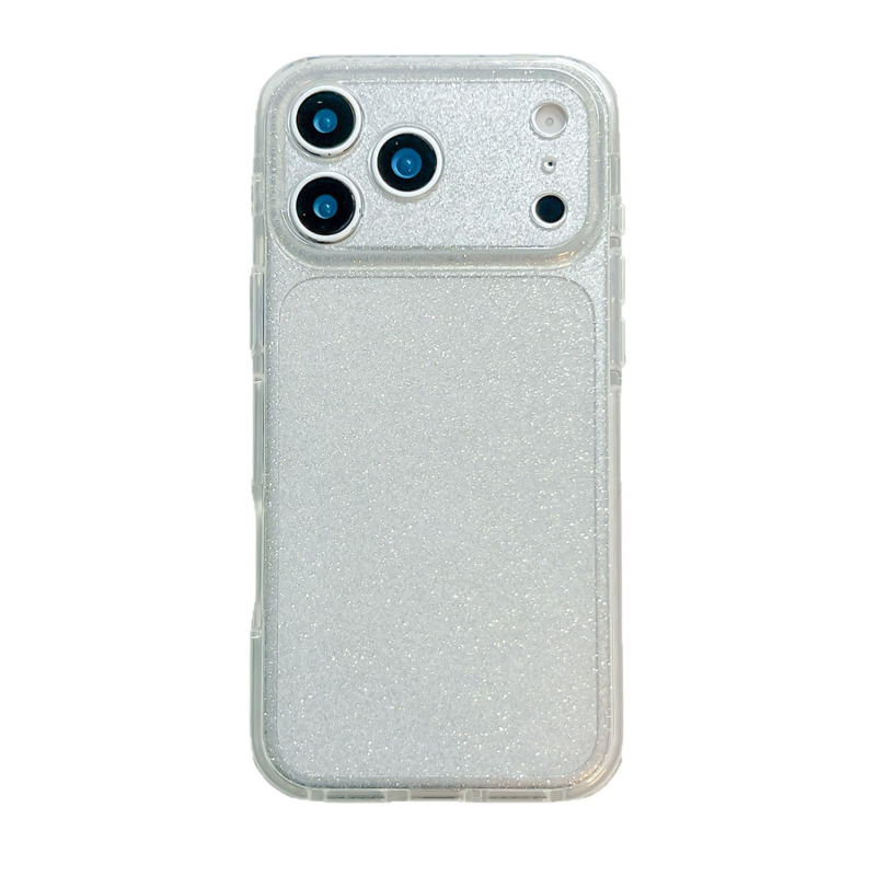 Carcasă IMD cu sclipici pentru iPhone 15 Pro, 16 Pro, 16 Pro Max, 17 Pro, 17 Pro Max — Două în una, Transparent