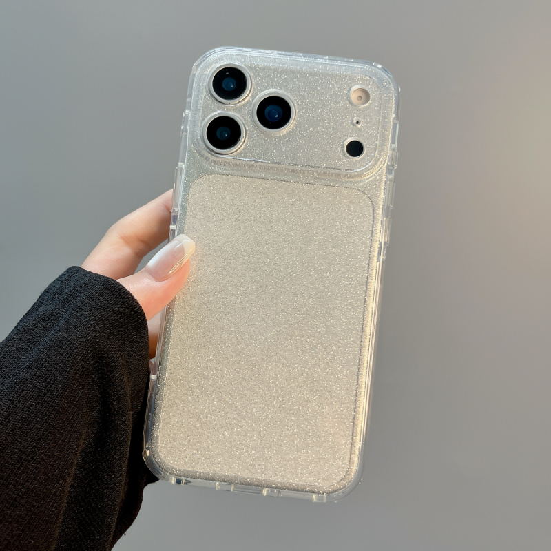 Carcasă IMD cu sclipici pentru iPhone 15 Pro, 16 Pro, 16 Pro Max, 17 Pro, 17 Pro Max — Două în una, Transparent