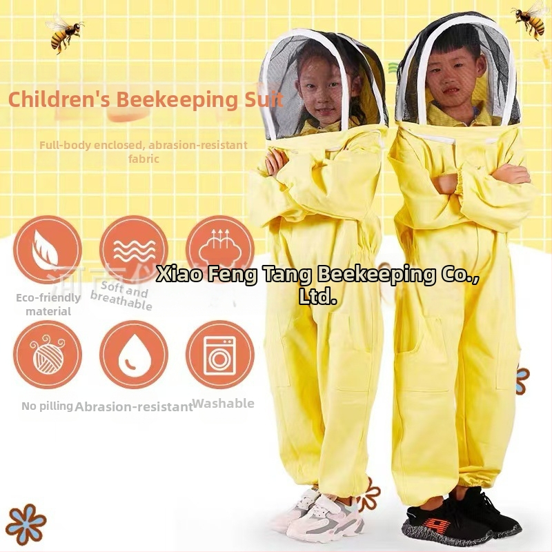 Costum de protecție din bumbac pentru copii — costum unic de apicultură pentru vizite la stupină