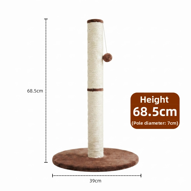 Planșă de zgâriere din sisal pentru pisici, durabilă și fără scăpare de fibre, stâlp mare de zgâriere cu cadru de cățărare și frânghie de cânepă, jucărie pentru pisici toate într-unul
