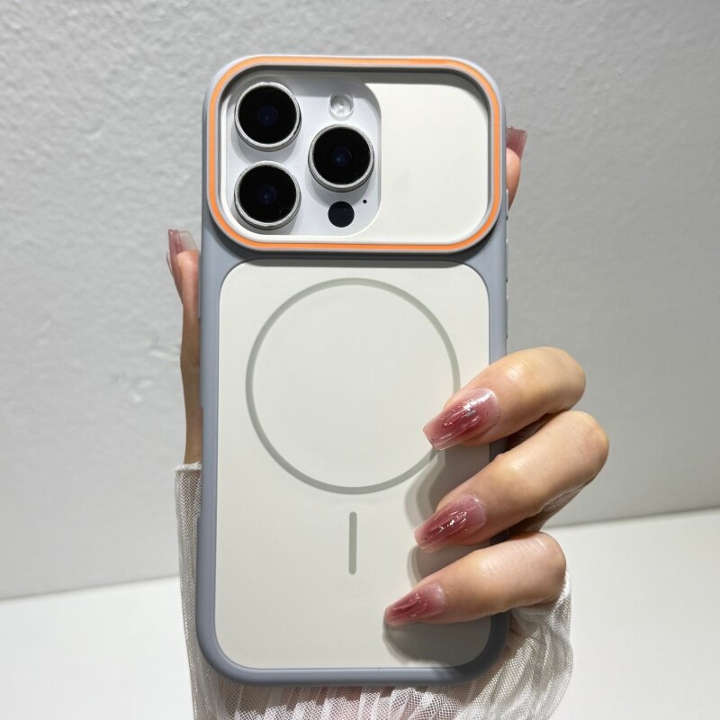 Husă magnetică cu două nuanțe și fereastră mare de vizualizare pentru iPhone 16/17 Pro, acoperire completă MagSafe