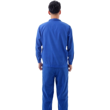 Set de lucru albastru din bumbac pentru vară, unisex, cu mâneci scurte și lungi, pentru auto service și uz industrial