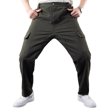 Pantaloni de lucru pentru bărbați din bumbac, cu inserție suplimentară, croi drept, lejer, durabili, pentru sudură, protecție împotriva arsurilor