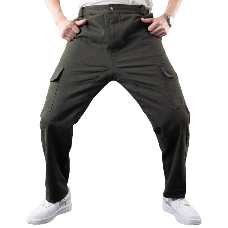 Pantaloni de lucru pentru bărbați din bumbac, cu inserție suplimentară, croi drept, lejer, durabili, pentru sudură, protecție împotriva arsurilor