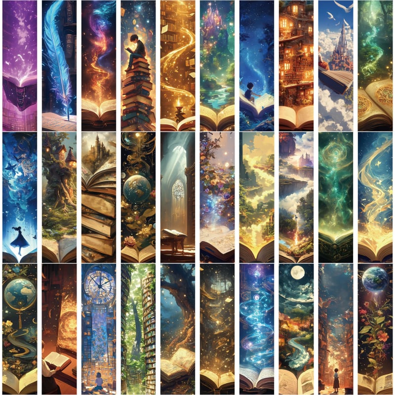 30 semne de carte cu temă fantasy pentru iubitorii de lectură, marcatoare de pagină decorative