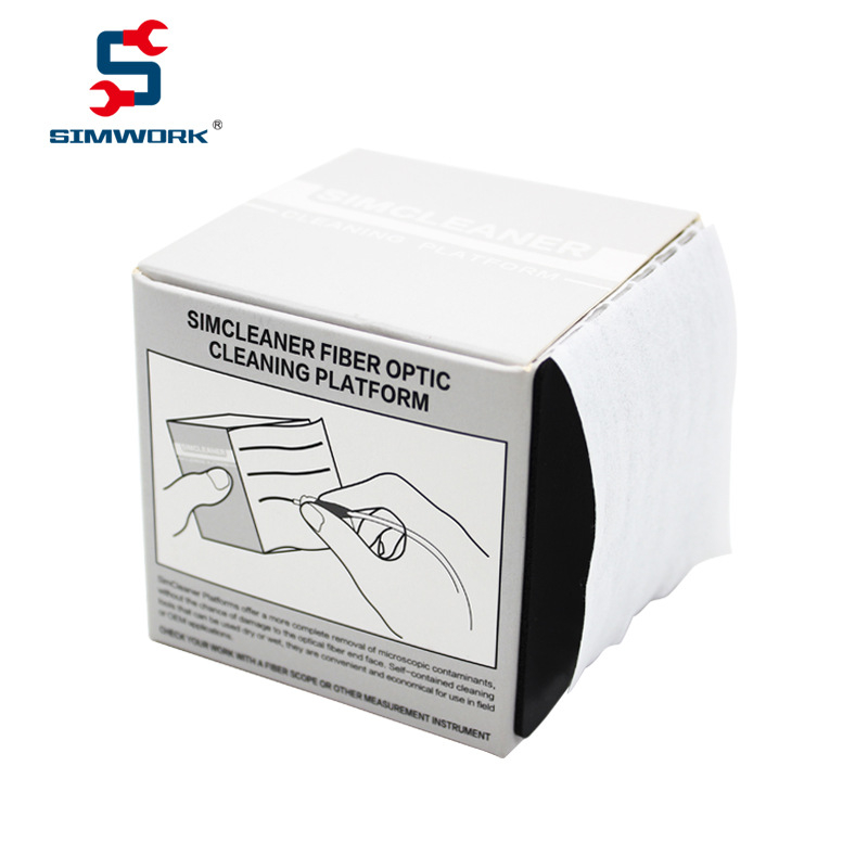 SIMWORK SIMCLEANER-WIPES-II Șervețele de curățare pentru capătul de fibră optică, țesătură nețesută, uscate și umede, 300 buc./cutie