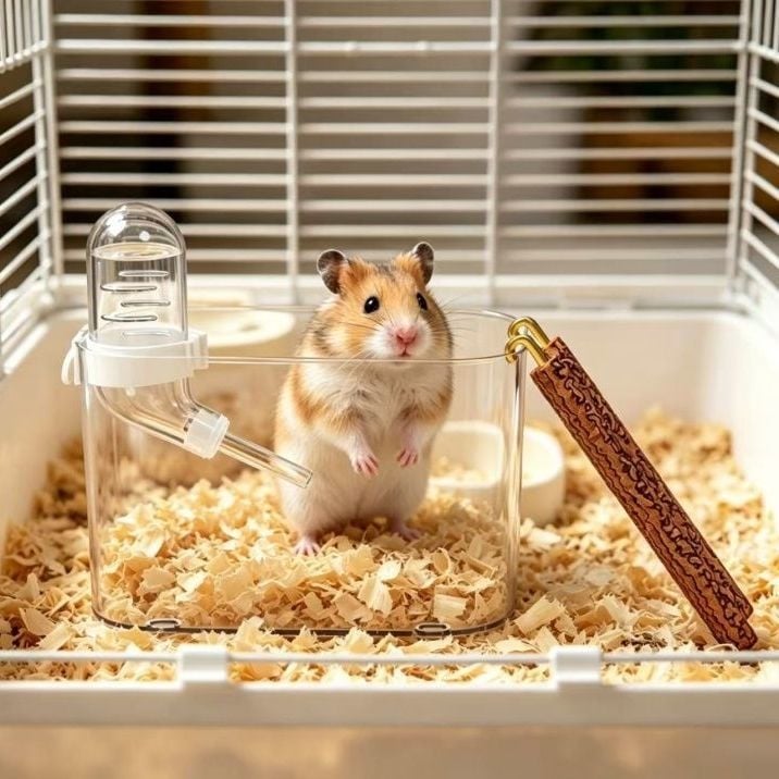 Adăpost transparent pentru hamsteri, spațiu interior generos, potrivit pentru hamsterii aurii, utilizare în toate sezoanele