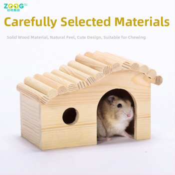 Jucărie din lemn pentru hamster, casă forestieră, cuib de dormit și turn de observație