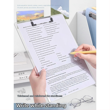 Clipboard din acrilic transparent A4 - versiune verticală, pentru documente, meniuri și notițe, design simplu