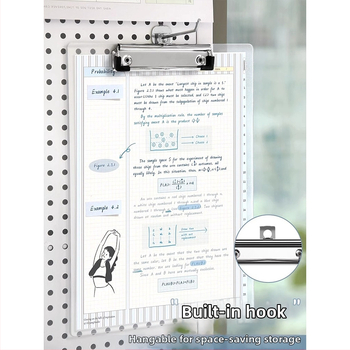 Clipboard din acrilic transparent A4 - versiune verticală, pentru documente, meniuri și notițe, design simplu