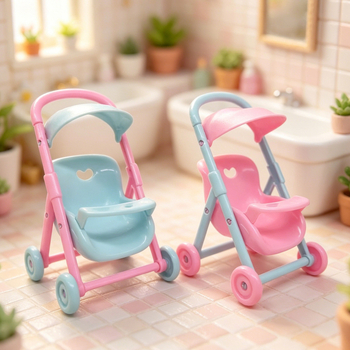 Mini căruț pentru păpuși cu accesorii pentru hamster pentru joacă de rol