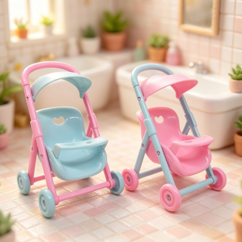 Mini căruț pentru păpuși cu accesorii pentru hamster pentru joacă de rol