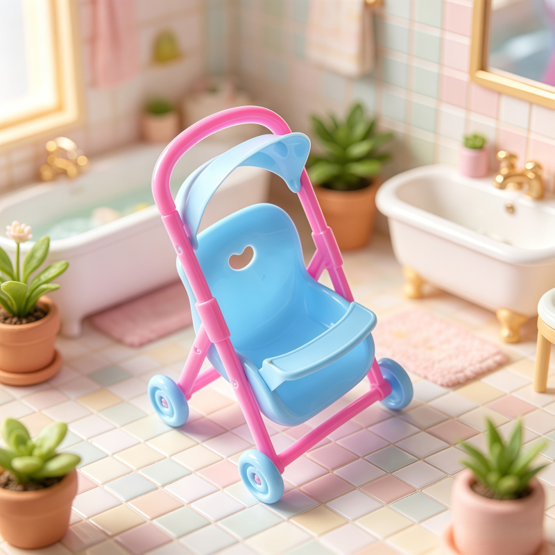 Mini căruț pentru păpuși cu accesorii pentru hamster pentru joacă de rol