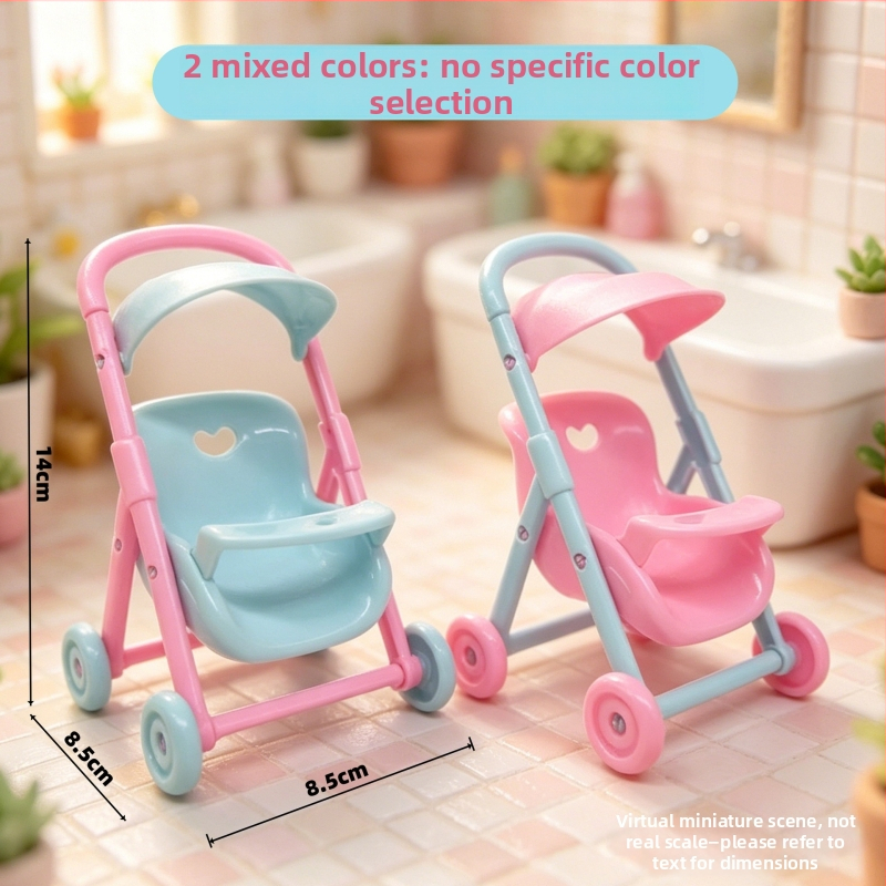Mini căruț pentru păpuși cu accesorii pentru hamster pentru joacă de rol
