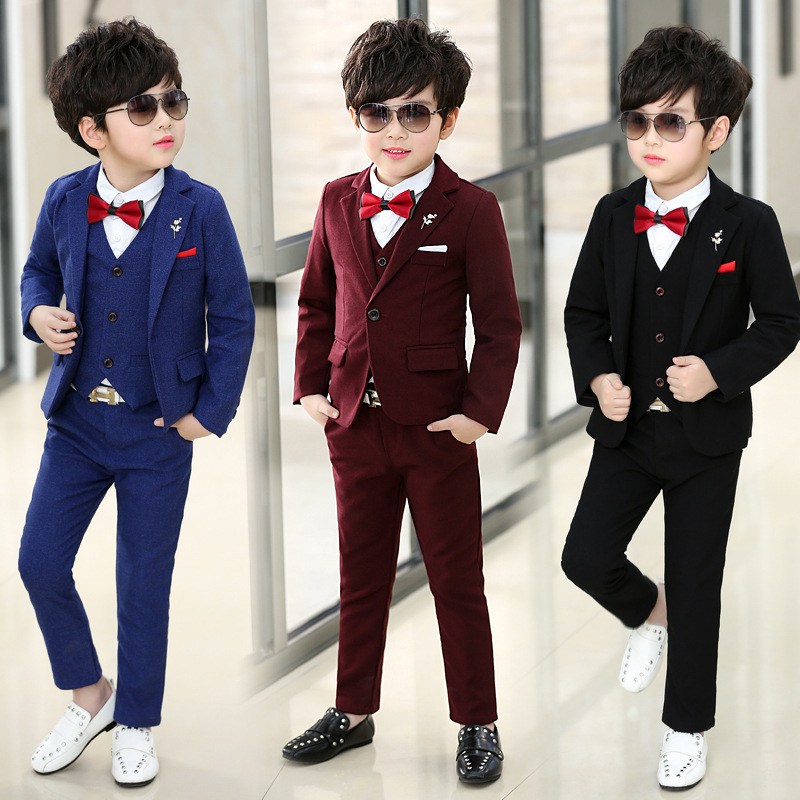 Set costum băiat trei piese, stil coreean, primăvară-toamnă