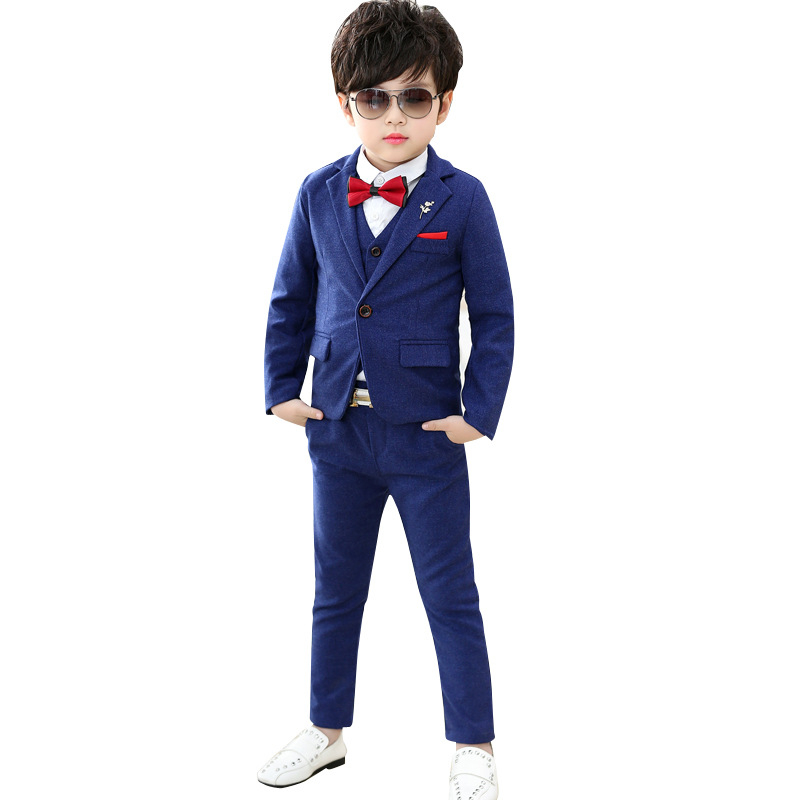 Set costum băiat trei piese, stil coreean, primăvară-toamnă