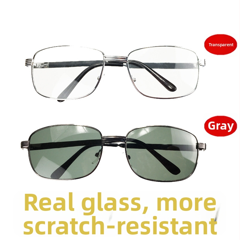 Ochelari de protecție industriali cu ramă din metal și lentile din sticlă, unisex, protecție împotriva vântului și prafului