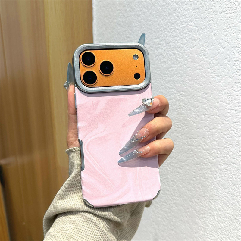 Carcasă de telefon cu piele electroplatată și textură de valuri de apă pentru iPhone 17 Pro, 16 Pro și 15 Pro