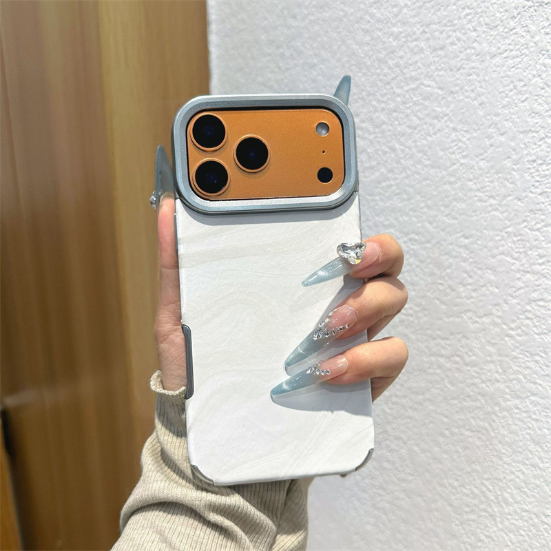 Carcasă de telefon cu piele electroplatată și textură de valuri de apă pentru iPhone 17 Pro, 16 Pro și 15 Pro