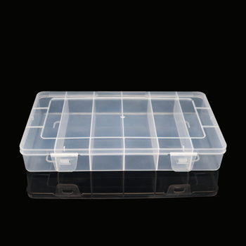 Cutie transparentă din plastic cu șase compartimente pentru bijuterii, componente electronice și accesorii