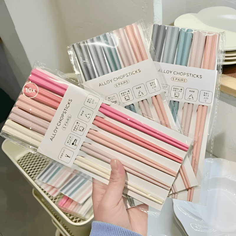 Bețișoare Macaron pentru uz casnic, câte o pereche pentru fiecare persoană, rezistente la mucegai, rezistente la temperaturi înalte, antiderapante, fără deformări