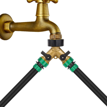 Conector din alamă de tip Y pentru țeava de apă, flux dual pentru irigare, conectare rapidă