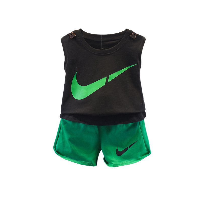 Set pentru copii băieți, două piese: top fără mâneci și pantaloni scurți, vară