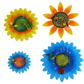 Decor de perete din fier cu floarea-soarelui – pentru casă și grădină