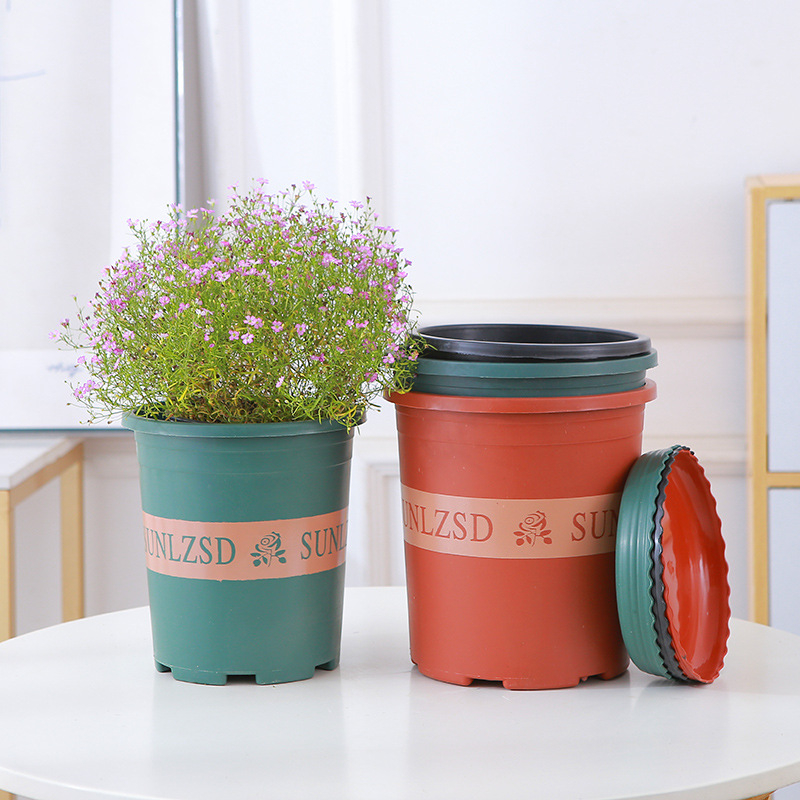 Ghiveci de flori din plastic, noua generație, gură largă, potrivit pentru pothos, trandafiri și suculente