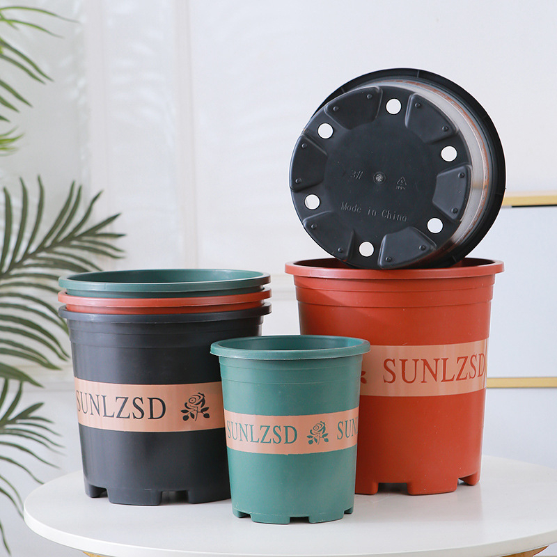 Ghiveci de flori din plastic, noua generație, gură largă, potrivit pentru pothos, trandafiri și suculente