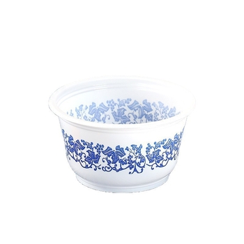 Vas de unică folosință din plastic, design porțelan albastru și alb, luxos, rezistent la temperaturi, potrivit pentru alimente, pentru catering, nunți și uz casnic