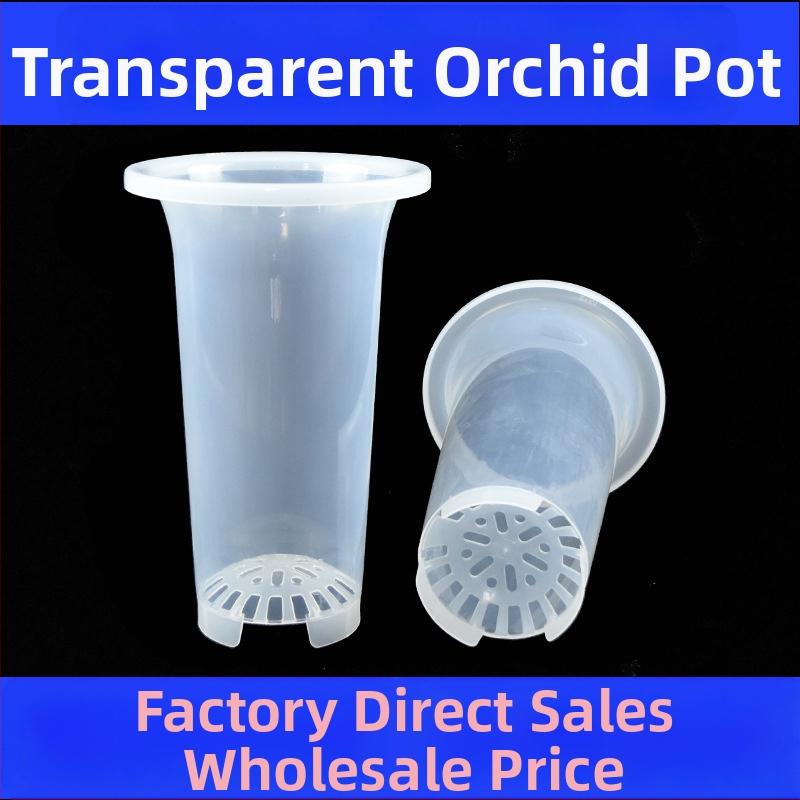 Ghiveci transparent din plastic pentru orchidă, mare dimensiune, înălțat și îngroșat
