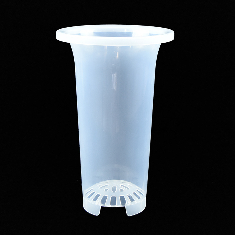 Ghiveci transparent din plastic pentru orchidă, mare dimensiune, înălțat și îngroșat