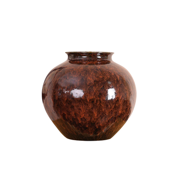 Vas ceramic glazurat în stil Wabi-Sabi, cu detalii aurii, estetică retro din dinastia Song; pentru casă și spații de întâmpinare; potrivit pentru flori uscate sau aranjamente hidroponice.