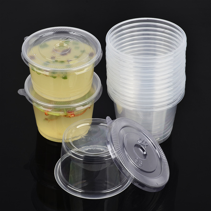 ceașcă de supă de unică folosință 250/300 ml cu capac, bol din plastic