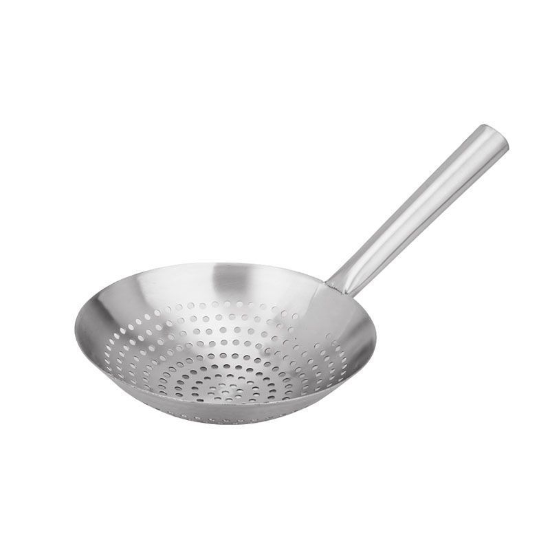 Colander din oțel inoxidabil, îngroșat, pentru prăjit, uz casnic și comercial, strecurător de bucătărie, lingură mare cu găuri