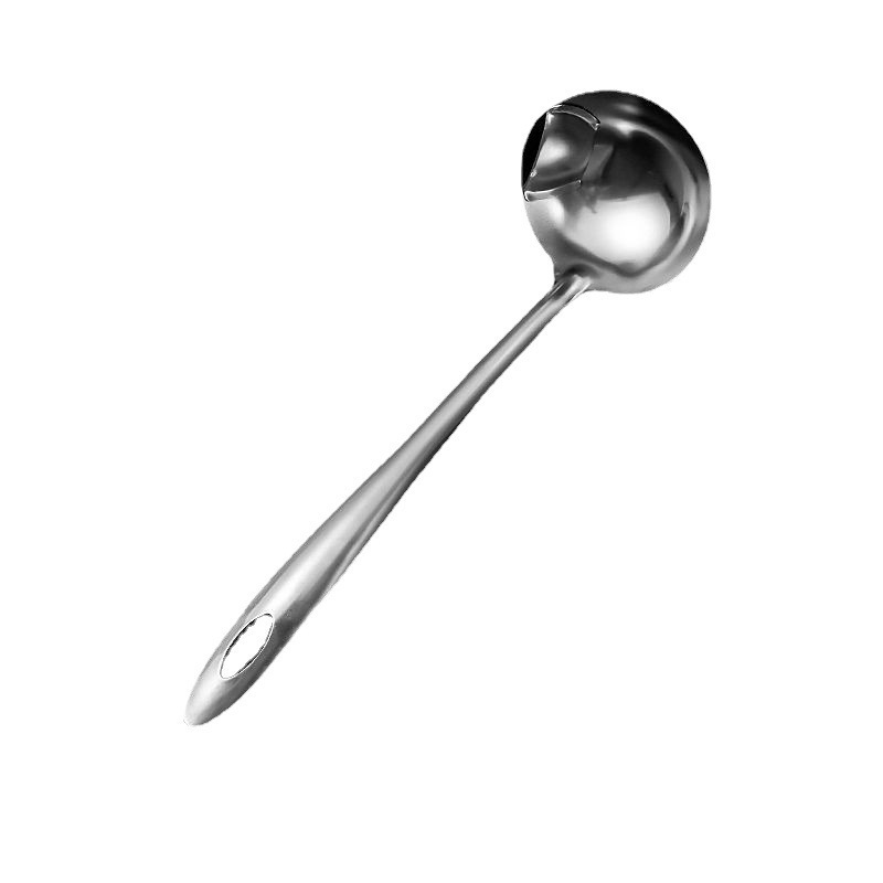 Lingură din oțel inoxidabil 201, separator de ulei cu filtru fin, mâner lung, pentru oală fierbinte