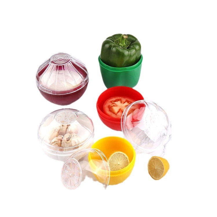 Cutie plastică pentru conservarea legumelor, container pentru frigider, pentru ceapă, usturoi, lămâie și roșii