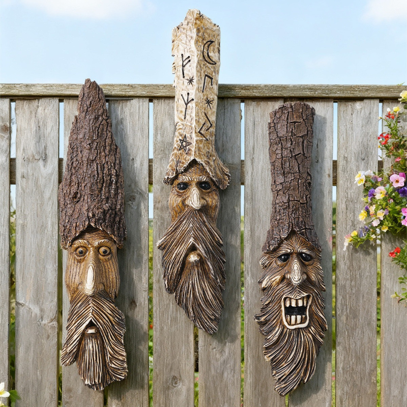 Decorațiune pentru trunchiul unui copac, în stil elf, cu aspect de scoarță