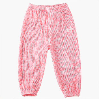Pantaloni anti-țânțari pentru copii, ușori de vară, imprimeu leopard, cu pliuri, la gleznă cu manșetă elastice