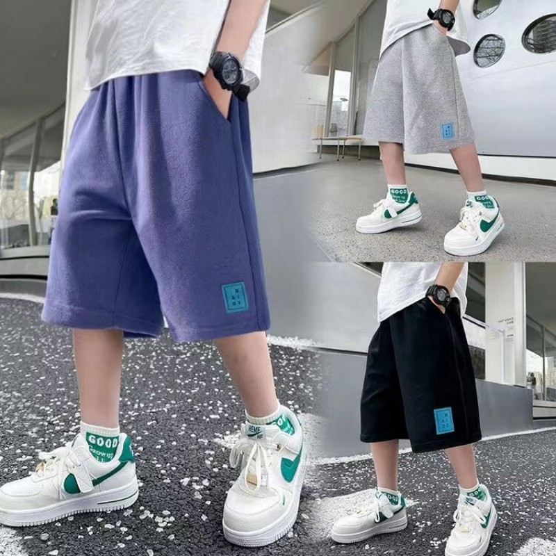 Șorturi de vară din bumbac pentru băieți, ușoare, largi, casual, stil coreean