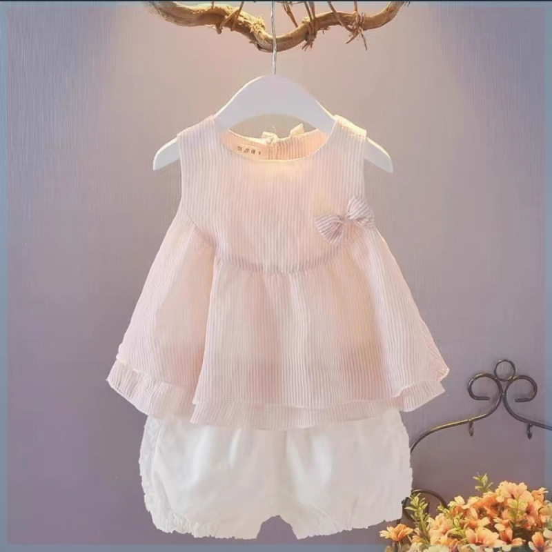 Set de vară pentru fetiță nou-născută – costum din două piese, stil modern