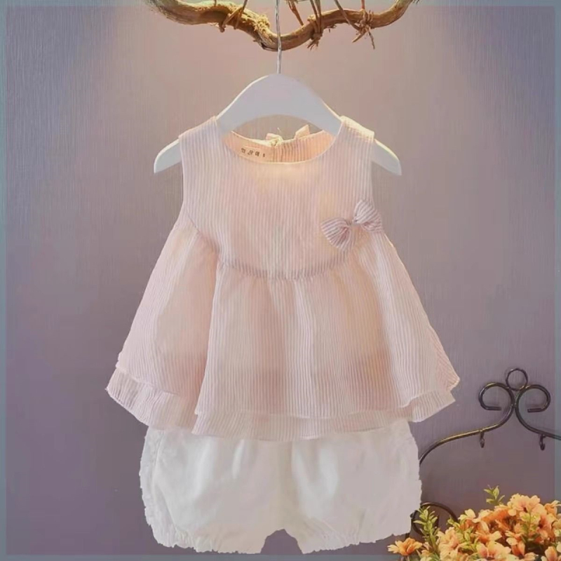Set de vară pentru fetiță nou-născută – costum din două piese, stil modern