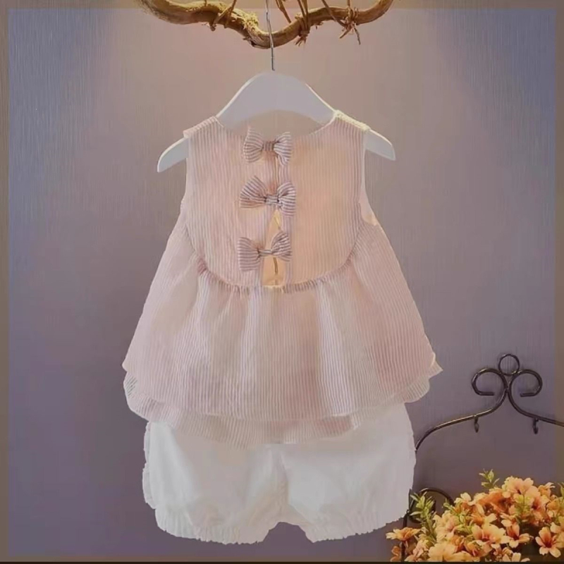 Set de vară pentru fetiță nou-născută – costum din două piese, stil modern