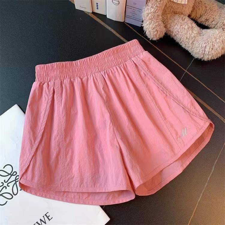 Șorturi de vară lejere pentru fete în stil coreean, versatile și moderne, cu croială largă, material ice silk, uscare rapidă, casual sport