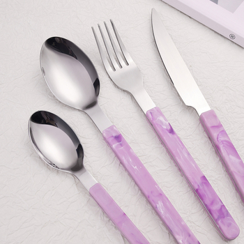 Set de tacâmuri din oțel inoxidabil, stil chinezesc, pentru masă occidentală – cuțit, furculiță și lingură, pentru casă sau bistrou, cadou