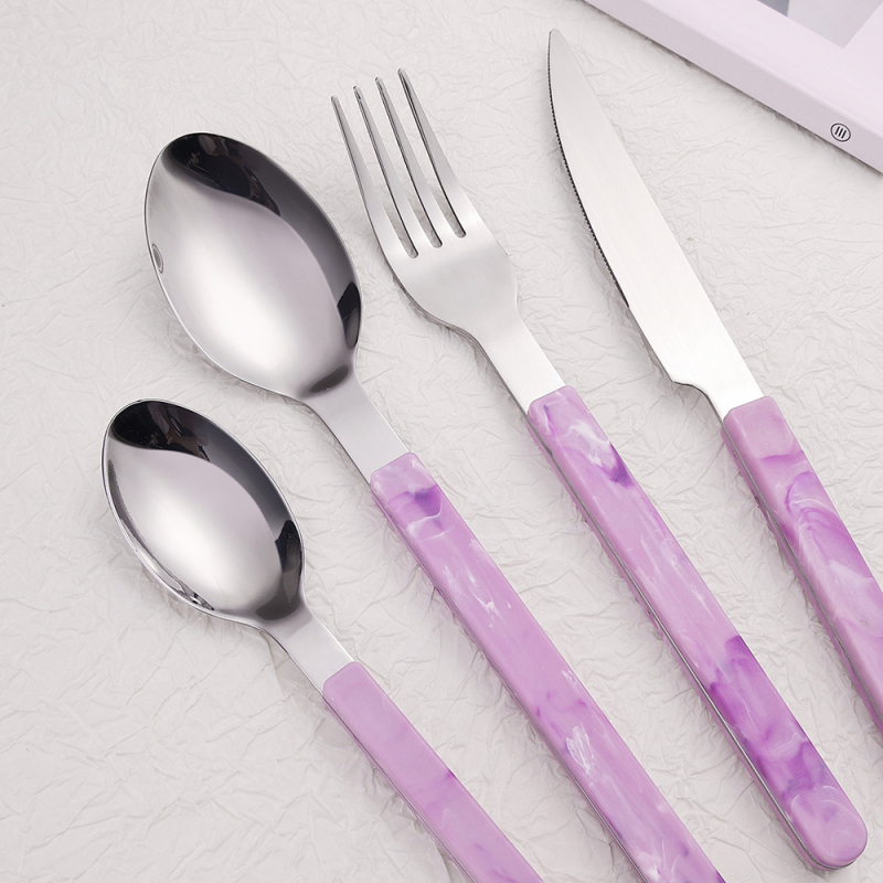 Set de tacâmuri din oțel inoxidabil, stil chinezesc, pentru masă occidentală – cuțit, furculiță și lingură, pentru casă sau bistrou, cadou