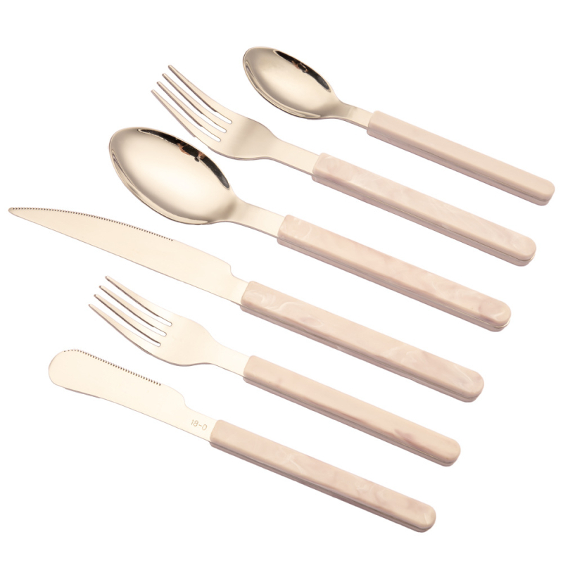 Set de tacâmuri din oțel inoxidabil, stil chinezesc, pentru masă occidentală – cuțit, furculiță și lingură, pentru casă sau bistrou, cadou