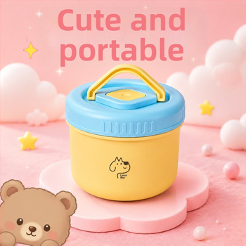 Cutie prânz ceramică rotundă, pentru angajați de birou și studenți, capacitate 1–2 L, strat unic, nefiind potrivită pentru microunde, portabilă, stil modern minimalist, model desen animat