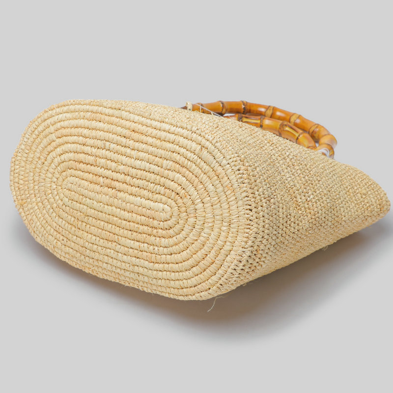 Geantă Kaishida din rafie, țesută manual, stil franțuzesc, capacitate mare, design minimalist
